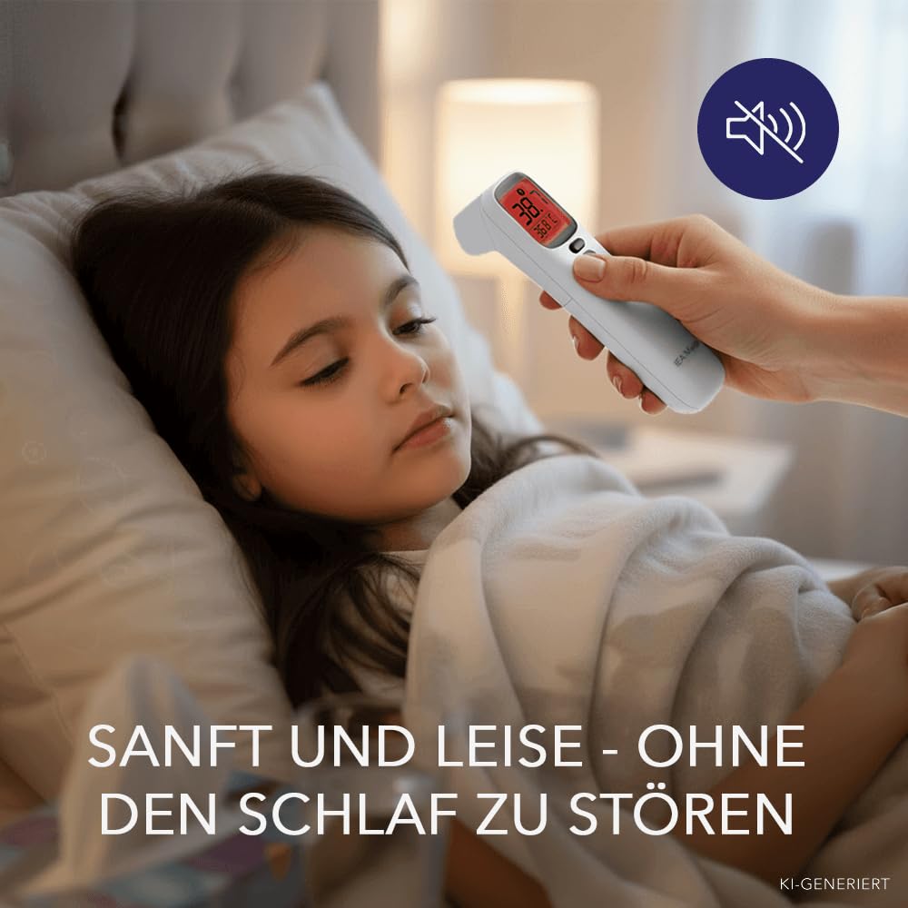 IEA Medical Digitales Infrarot-Fieberthermometer 2er Set für Babys, Kinder & Erwachsene, Thermometer zur Fiebermessung mit Fieberalarm, Stirnthermometer Kontaktlos, Fiebermesser