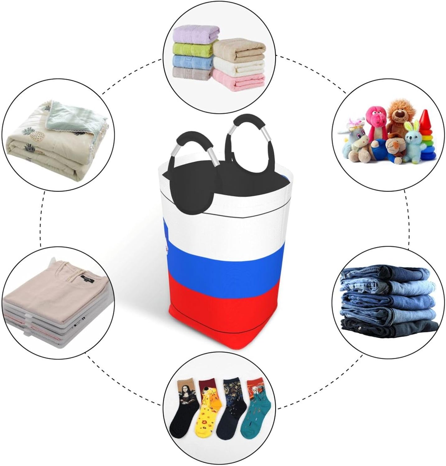 Flag of Slovenia Foldable storage bag, 50L capacity, suitable for laundry room, dormitory bedroom, dirty clothes storage basket.