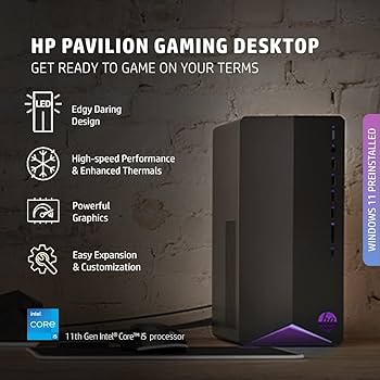 Refurbished) HP Pavilion Gaming Desktop PC 11th Gen Intel Core i5