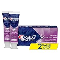 Vista 3 de Crest 3D White Brilliance Pasta de dientes, menta vibrante, tamaño de viaje, 0.85 oz (24 g) - Paquete de 4