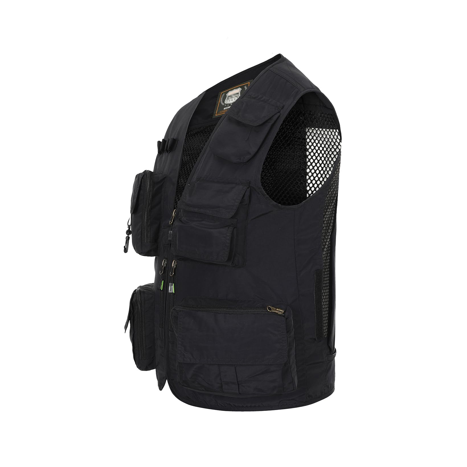 Gilet da pesca all'aperto Gilet da lavoro Hbufnha Unisex Caccia Viaggi Fotografia Safari Vest Con Multi Tasche, 2#nero, Large