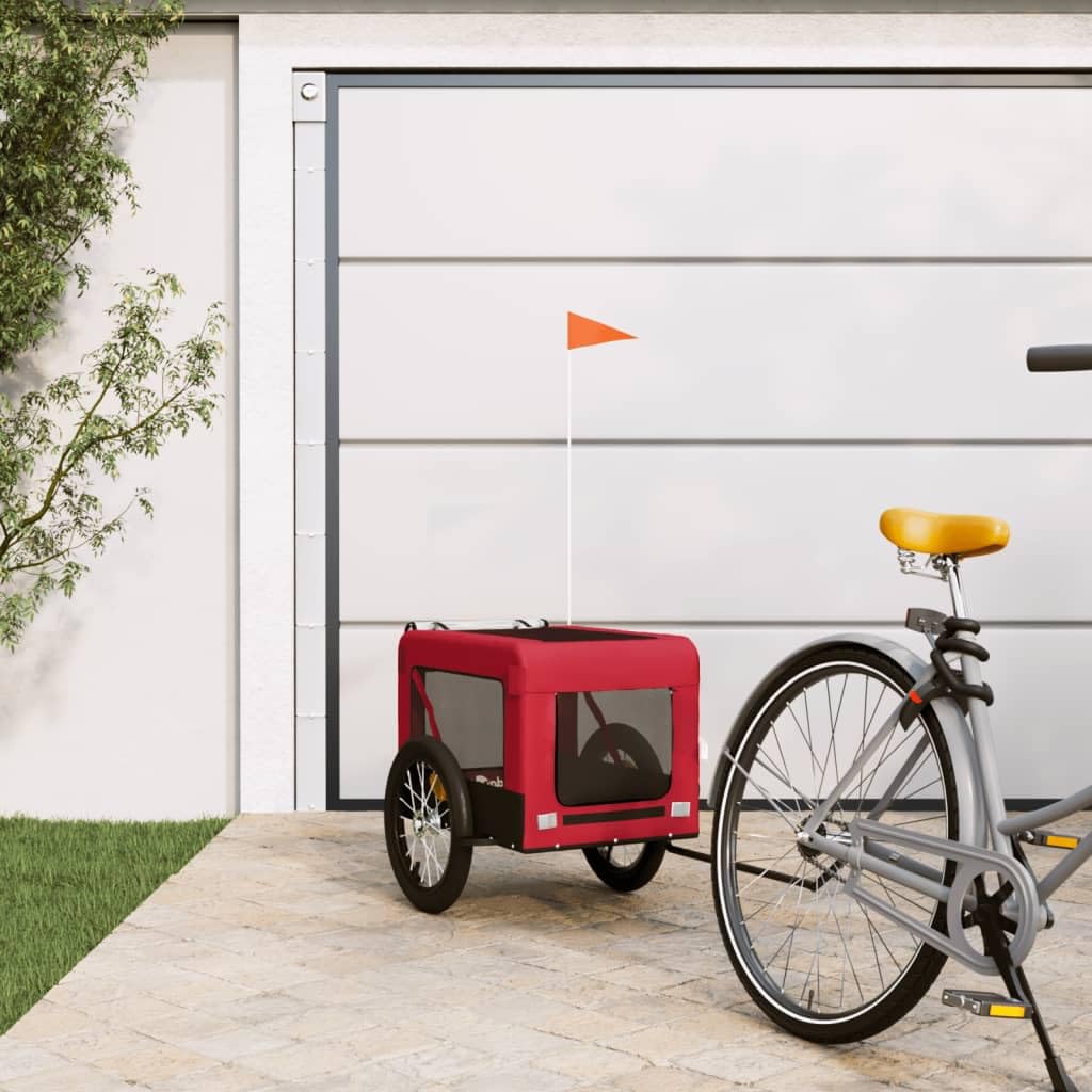 Vopese Pet Bike Trailer, Foldable Pet Carrier for Cycling with Oxford Fabric and Iron Frame, 28 x 18 x 22 Inches, Durable Sturdy Design for Dogs and Small Pets