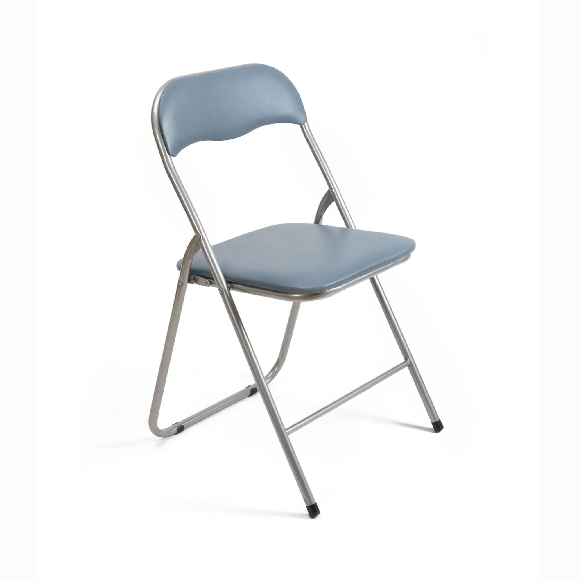 THE SECRET HOME – Silla Plegable de PVC y Metal – Alto. 80 cm x Ancho. 45 cm – Asiento Auxiliar para el Hogar - Silla con Patas Antideslizantes - Color Gris