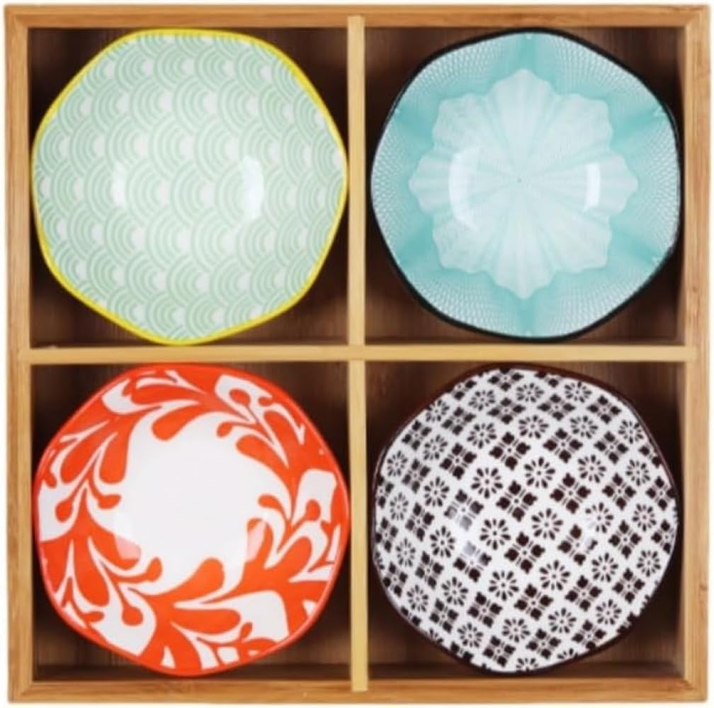 CokBlu セラミック小鉢 ディップセット付き 調味料皿・漬物皿・盛り鉢として多用 火鍋・焼肉屋・寿司屋に最適な食器セット