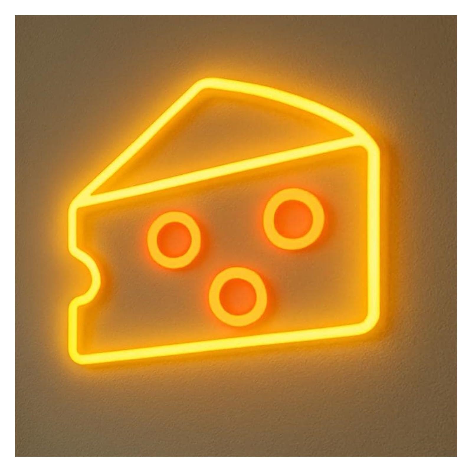 RONGCH Hanging Art Signs Cheese Neon Sign LED Light Dimmable for Cheeses Dessert Shop Bakeries Restaurant Birthday Party Decor USB Powered Lamp 35cm