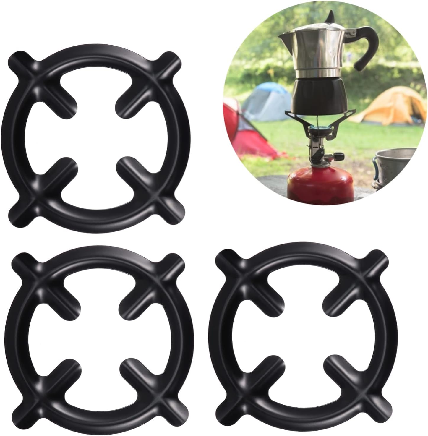 3 Pack Iron Wok Support Rings for Gas Stove Stand Kitchen Use