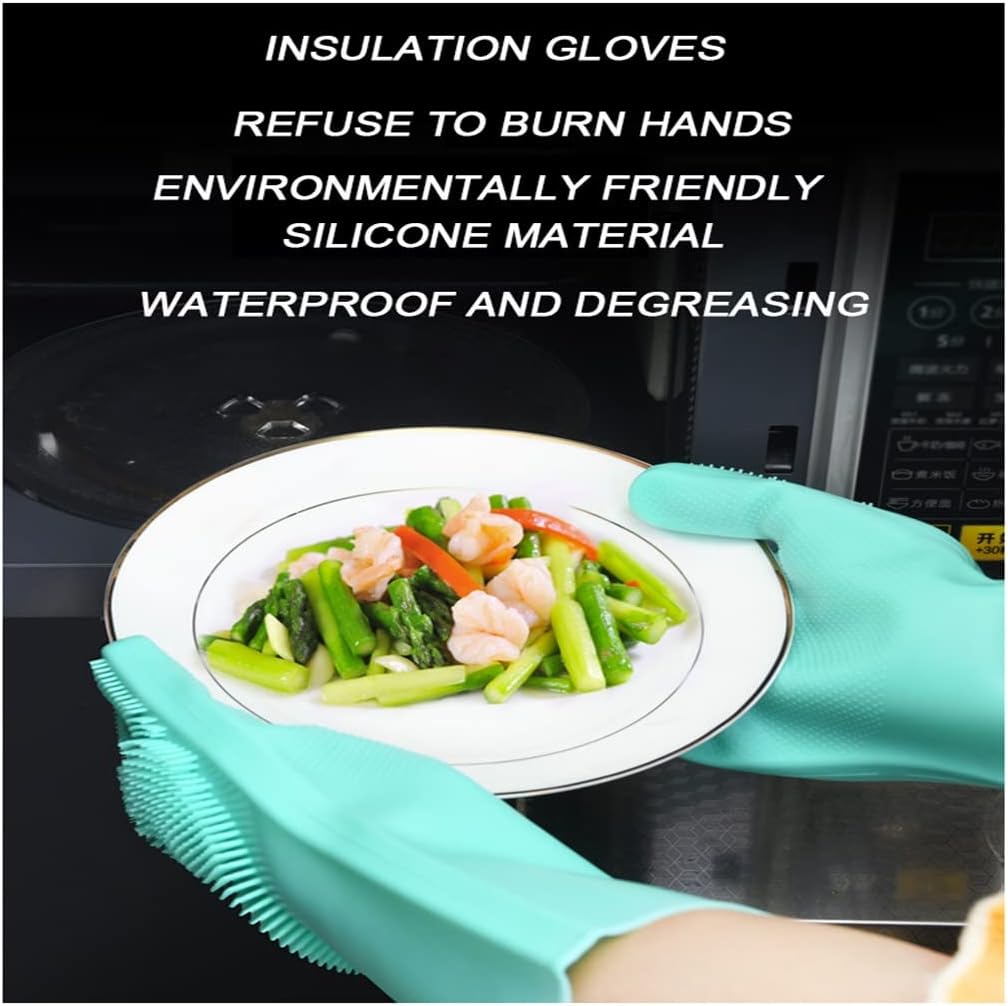 Magic Dishwashing Sponge Rubber Scrubbing Gloves Kitchen Household Cleaning Tools