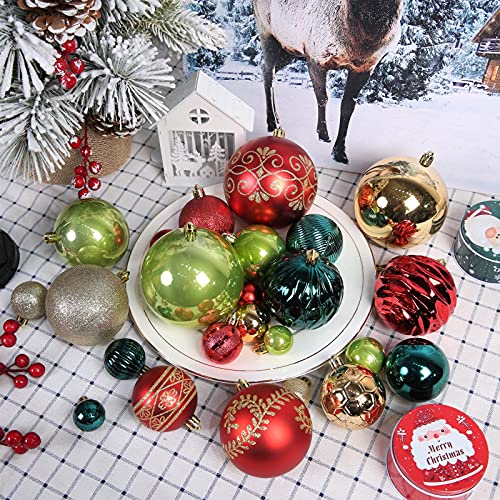 Christmas Ball Ornaments Set, 34Pcs 2.36 Inch Christmas Tree Ornaments For Xmas Tree Decorations Multi Color Shatterproof Christmas Balls For Holiday Party Wreath Garland Home Indoor Decor Gift #TOP3