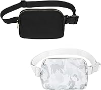 Vista 61 de VOROLO Riñonera para mujeres y hombres, bolsa cruzada, bolsa de cinturón con correa ajustable, Gris claro, Talla única