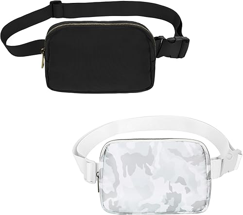 Miniatura 64 de VOROLO Riñonera para mujeres y hombres, bolsa cruzada, bolsa de cinturón con correa ajustable, Wood Grey, Talla única