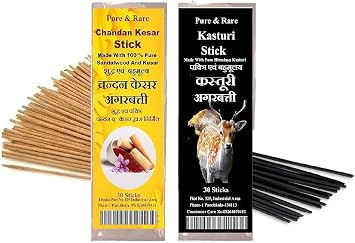 GOOFY TURTLE Kasturi + Kesar Chandan Agarbatti Sticks 60 Pieces