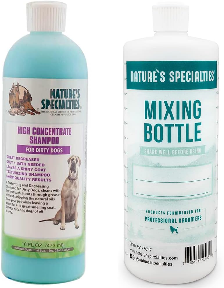 Nature's Specialties Mixing Bottle and Dog Shampoo