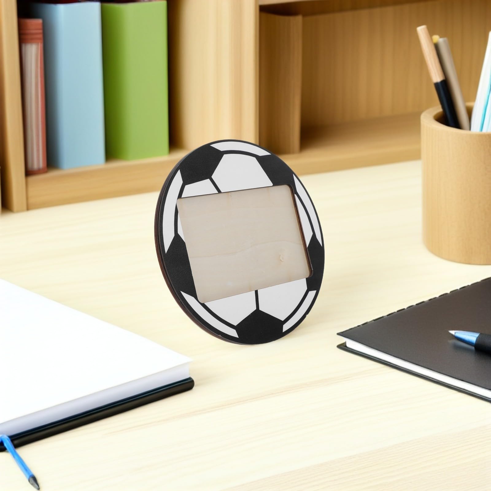 HEMOTON 6 Piezas Marco de Fotos de Fútbol de Madera Negra de 6x4 Pulgadas con Diseño Deportivo Único, Fácil de Limpiar y Mantenimiento, Adecuado para Decoración del Hogar y Uso Diario