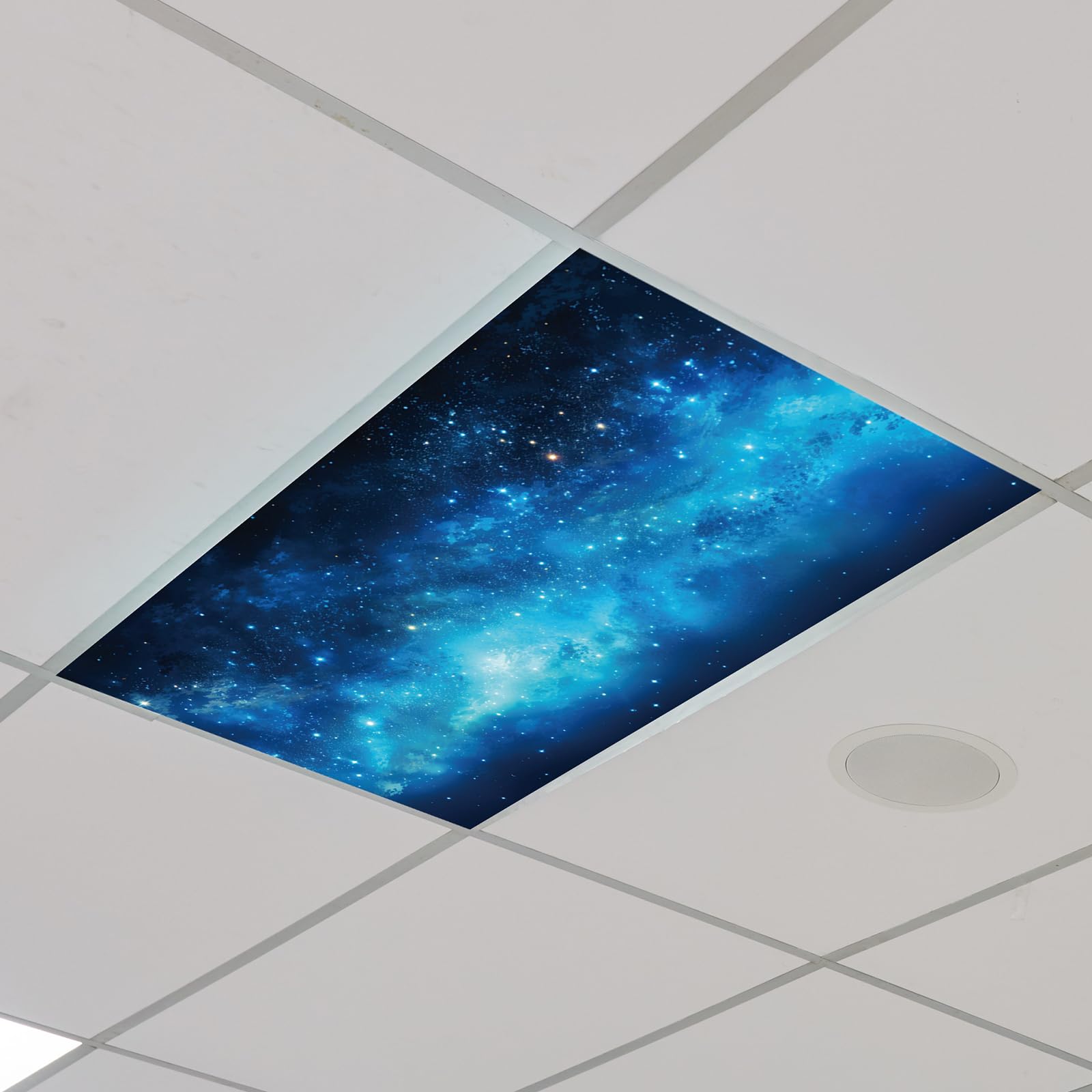 Outus Fluorescent Light Cover Classroom Lighting Cover with 10 Magnets Light Filter Magnetic Ceiling Panel Decoration 2 x 4 ft (23.62 x 47.24 in) Reduce Glare for Office School(4,Starry Sky)-image-14