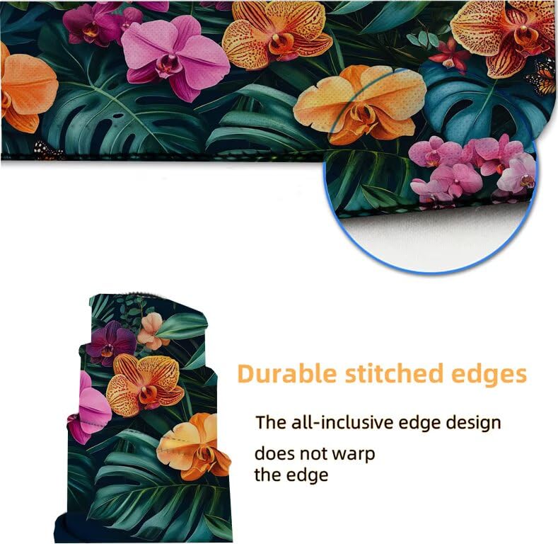 Tapis de souris fleur XXL 900x500mm en caoutchouc pour bureau fleuri