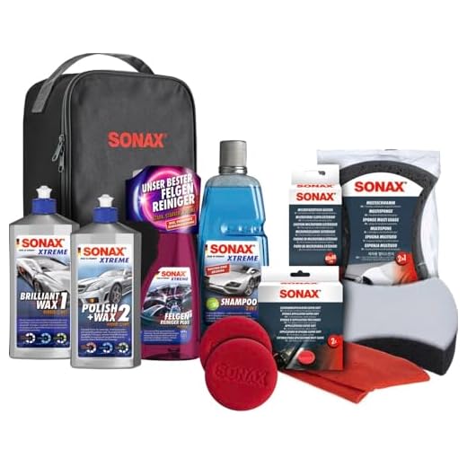 SONAX XTREME Autopflege Set inkl. Tasche (8-teilig); Autoreinigungs- und Pflegeset für den Fahrzeug-Außenbereich (für Lack und Felgen) | Art-Nr. 07615410