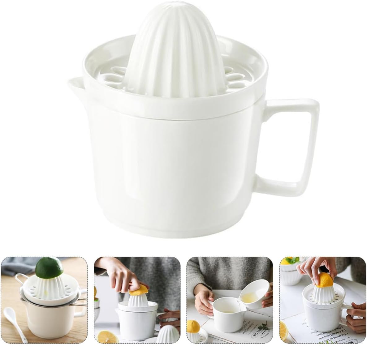 Manual Lemon Juicer Cup Ceramic Fruit Juicer Hand Press Citrus Squeezer for Kitchen and Home Use