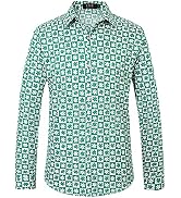 SSLR Men's Hawaiian Shirt & Shorts Set - Tropical Flower Print Short Sleeve Button Down Outfit (Green, XX-Large)