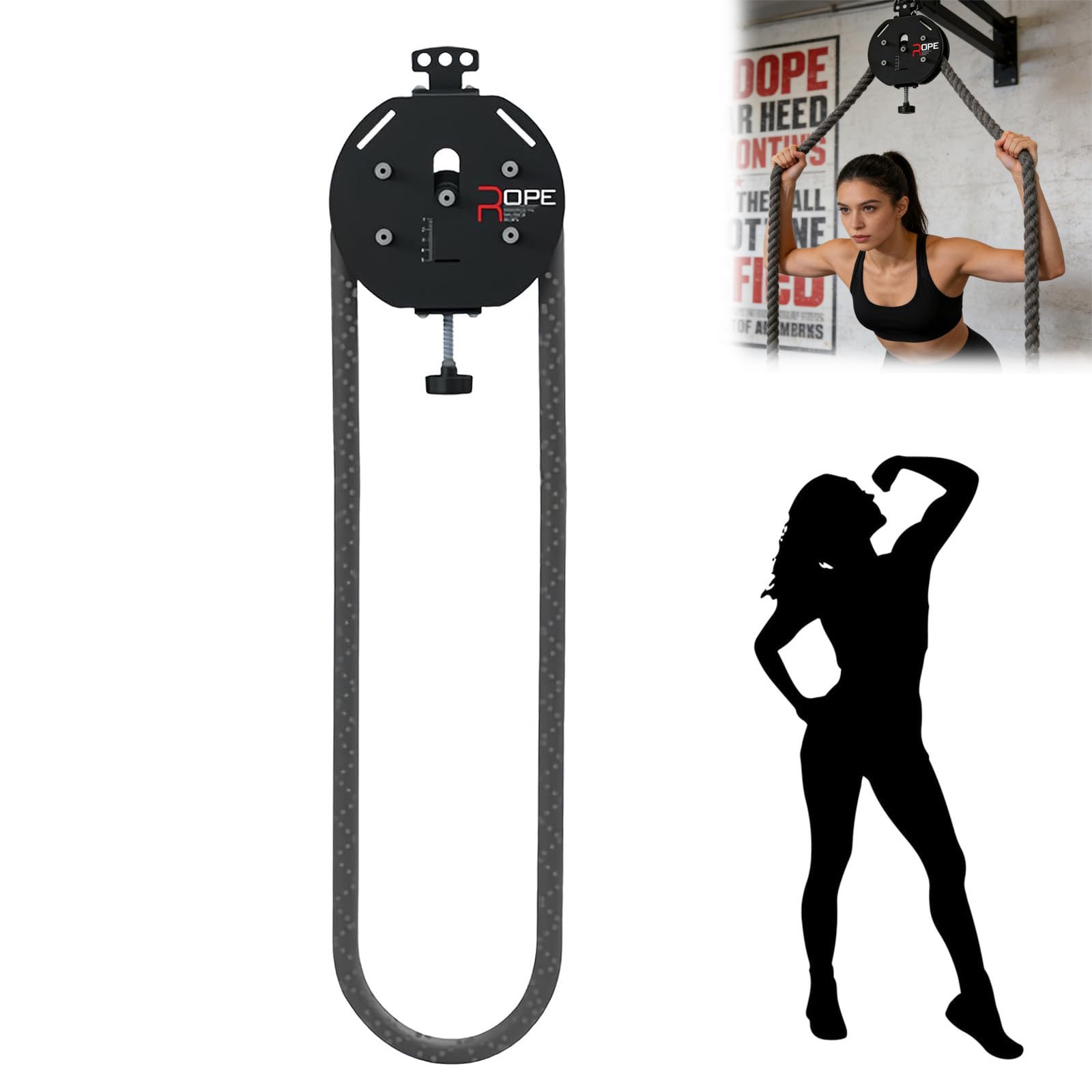 Sistemas de Poleas de Cable y Entrenador de Resistencia Completo, para Gimnasio en Casa con Resistencia Ajustable, para Varios Ejercicios Corporales Black