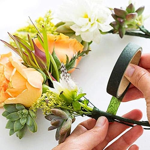 Miniatura 8 de Paquete de 4 cintas florales verdes de 12 pulgada de ancho, cintas florales findTop para envoltura de tallo de ramo y manualidades florales, 30