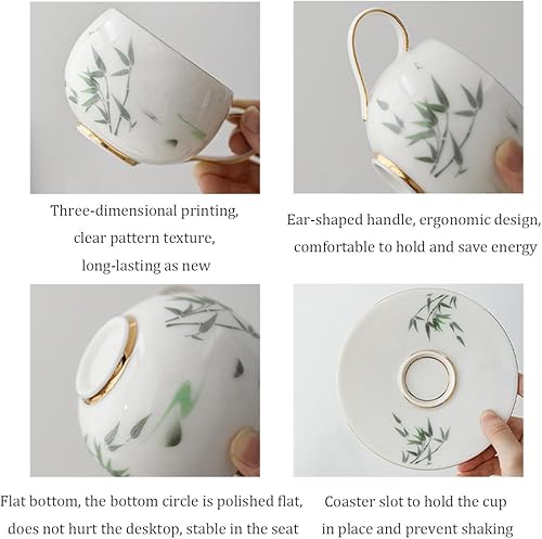 Miniatura 6 de Taza de cerámica, taza de té, taza de café, lindas tazas de café, juego de tazas de café, taza de capuchino, taza de té y platillo, calcomanía de