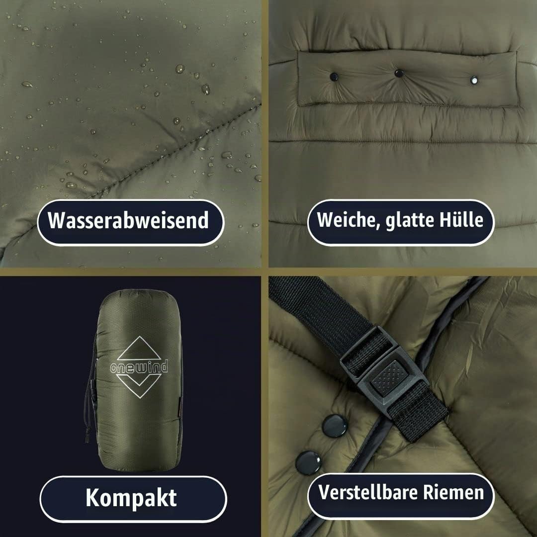 onewind Camping Schlafsack für Hängematte, 3 Jahreszeiten Schlafdecke Tragbar Winter Poncho Wärmeschutz Wärmeisolierung für Outdoor Camping Wandern