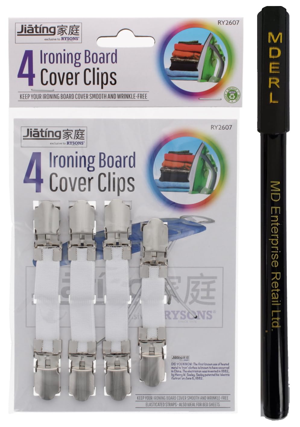Ironing Board Cover Clips Set of 4 Elastic Straps Laundry Brace Bed Sheets