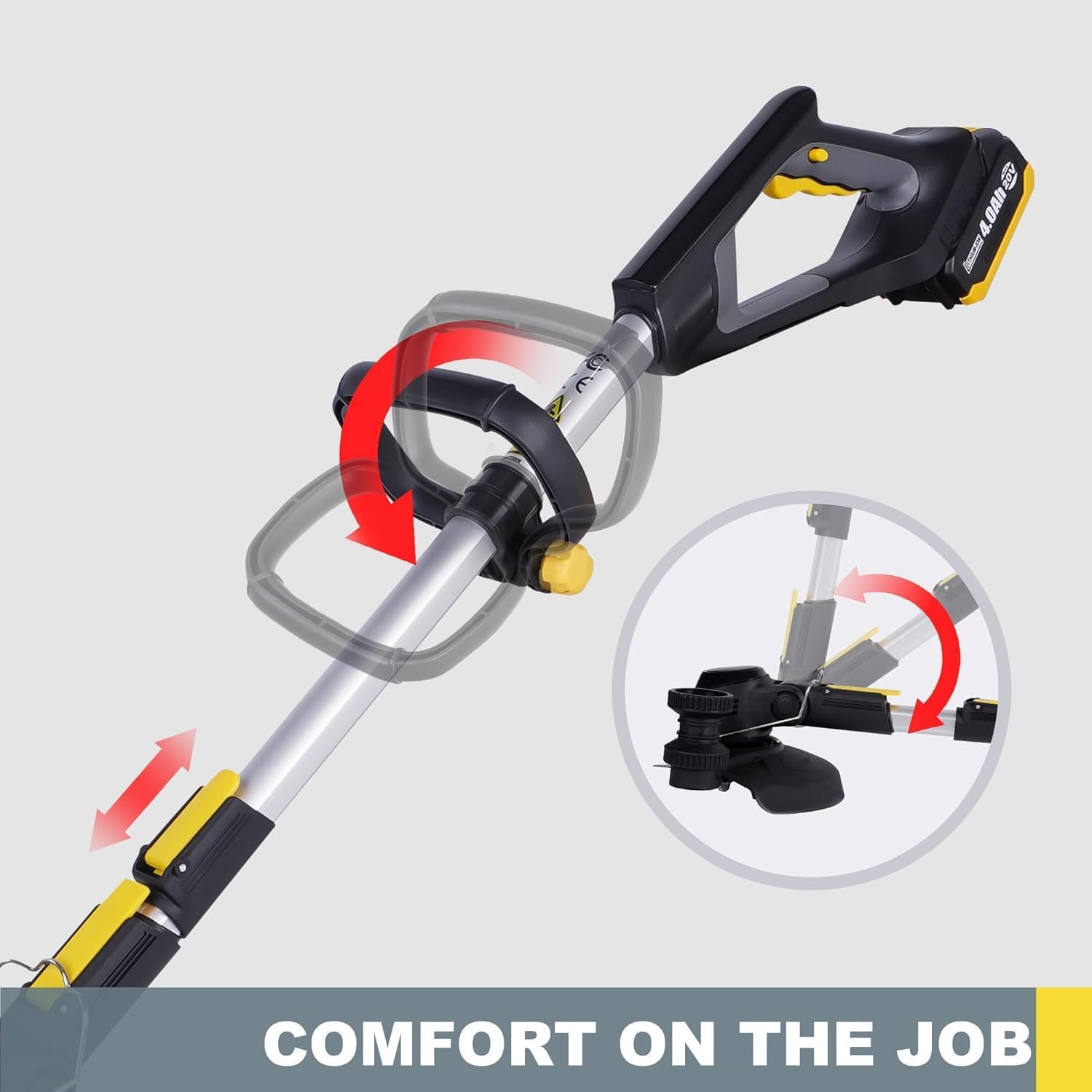 Weed Wacker Cordless, Battery Powered Weed Eater with Blades, Trimmer/Edger/Mower 3 in 1, 5.2lbs Lightweight