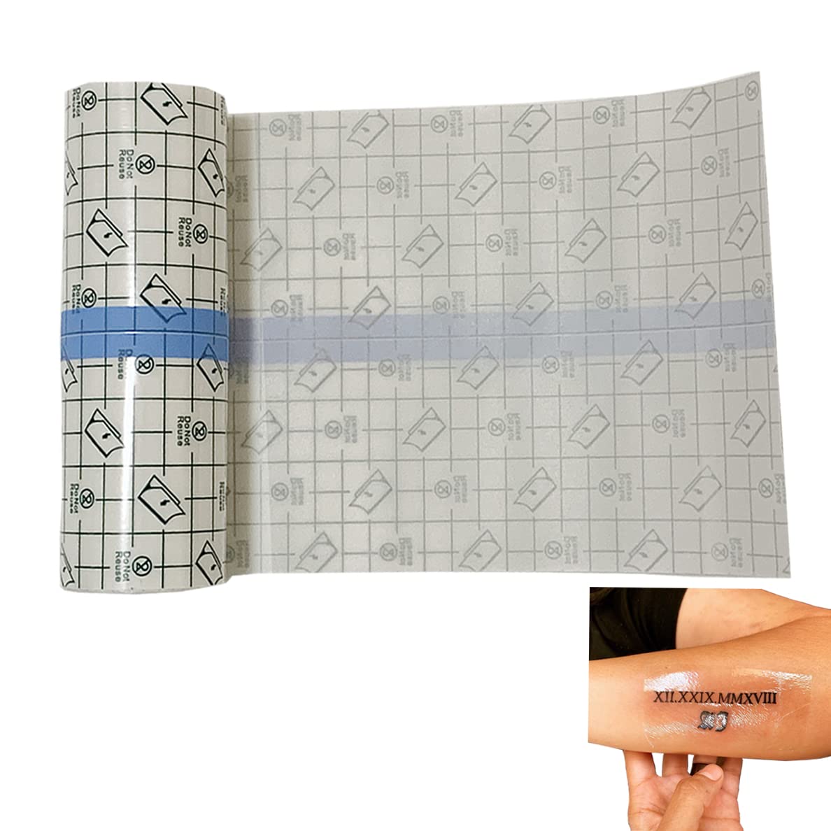 Waterproof Tattoo Aftercare Bandage Roll(6 in x11 yd),Tattoo Wound Healing Wrap,Clear Tattoo Film Dressing,Adhesive Patche...