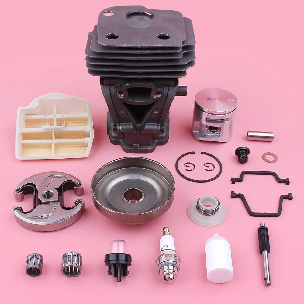 Zestaw tłoka cylindra 44mm do Husqvarna 445 450 .325 7 zębów bęben sprzęgła filtr powietrza paliwa pompa olejowa piła łańcuchowa wymień część zamienną Zestaw cylindrów piły łańcuchowej