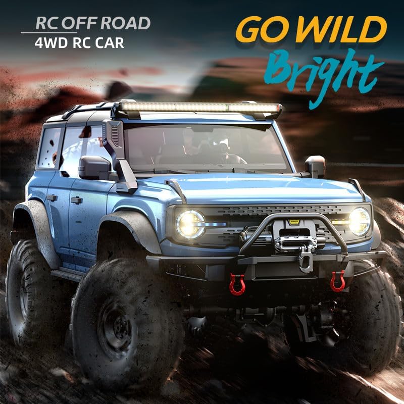 Image of RC Off-Road Truck, RC Car, Remote Control Car, Full Proportional RC Rock Crawler Car 4x4 1 /16 2.4GHz 4WD RC Truck, 15km /h Light Hobby Grade for Kids