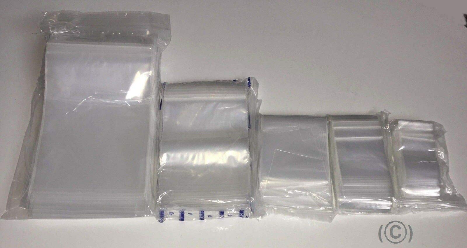 Tezraftaar® 100 4.5"x4.5" Grip Seal Bags Self Resealable Mini Grip Poly Plastic Clear Zip Lock