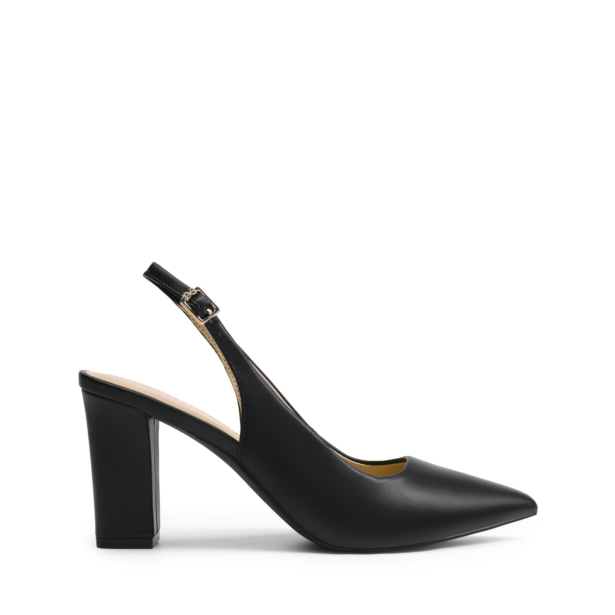 DREAM PAIRS Damen Slingback-Absätze Chunky Blockabsätze Spitz zulaufende geschlossene Pumps Bequeme Arbeits- und Büroschuhe Party Brautschuhe