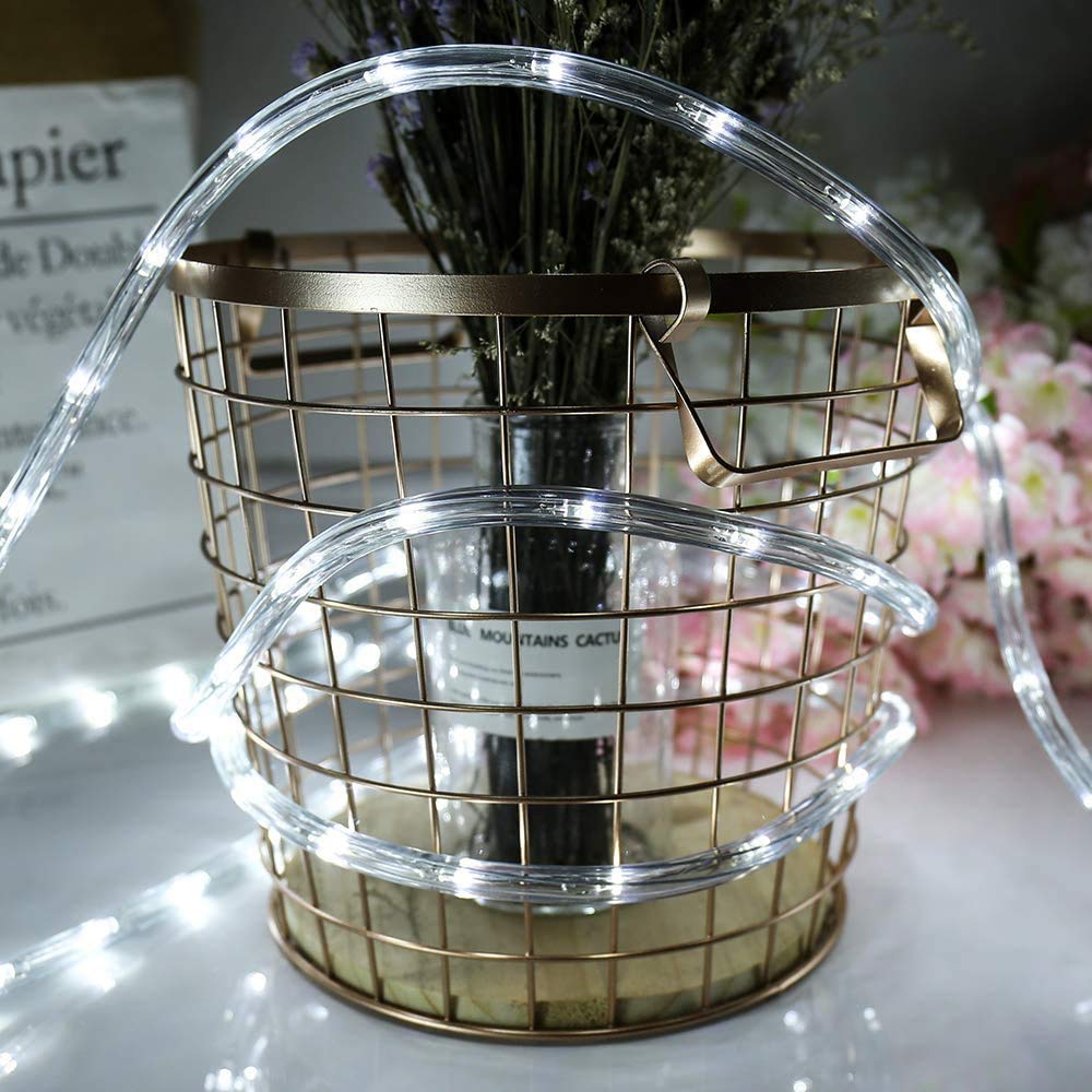 40M Tubo de LED, 220V LED Navidad, Impermeable Luces Exterior Manguera LED, LED Luces de Tira de Manguera con 8 Modos y Controlador,para Decoración Navidad,Jardín,Casa, Blanco Frío