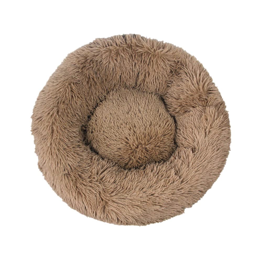 Lit apaisant pour chien et chat BaronHong rond en fausse fourrure