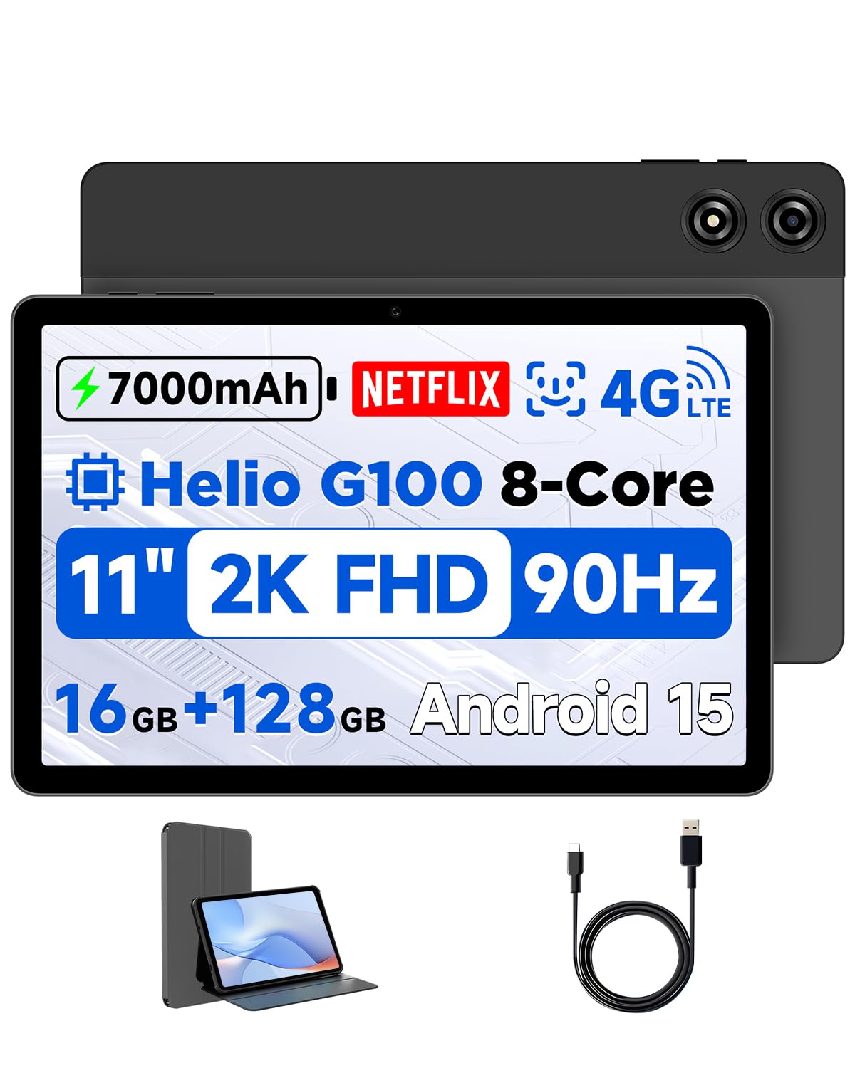 Helio G100 Android15 タブレット　11インチ　4G+WiFi Amazon.com : BNCF 11 inch Android 15 Tablet, Helio G100 Octa