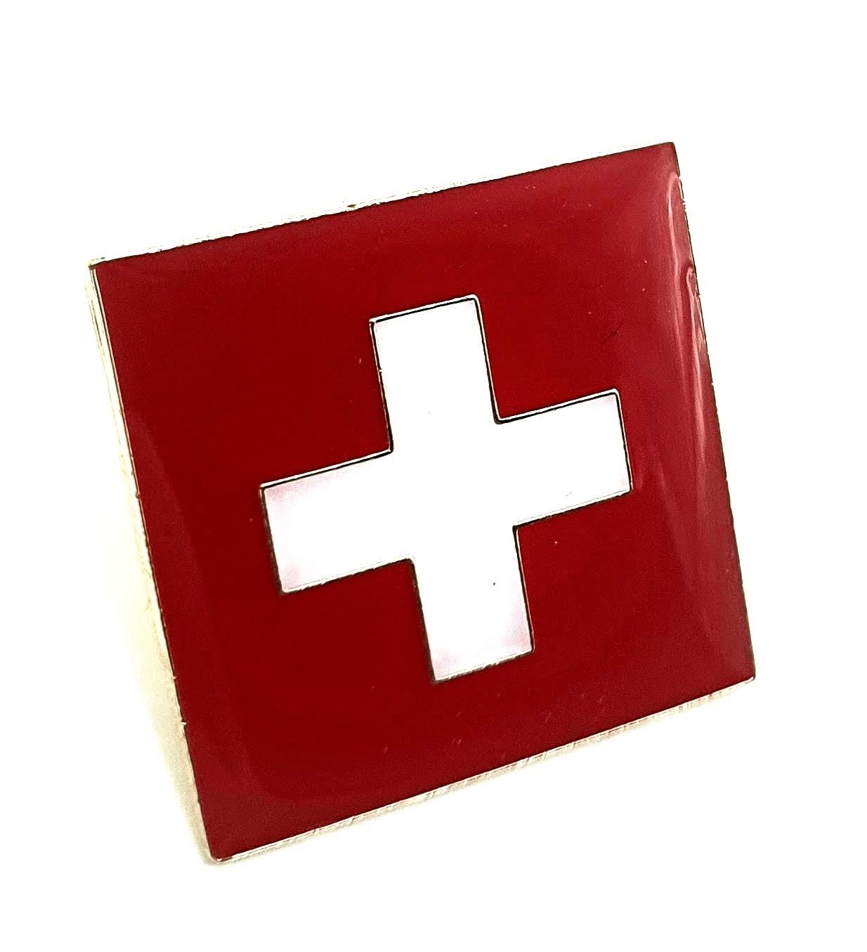 Swiss Switzerland Metal Enamel Country Flag Pin Badge, Gold - Image 3