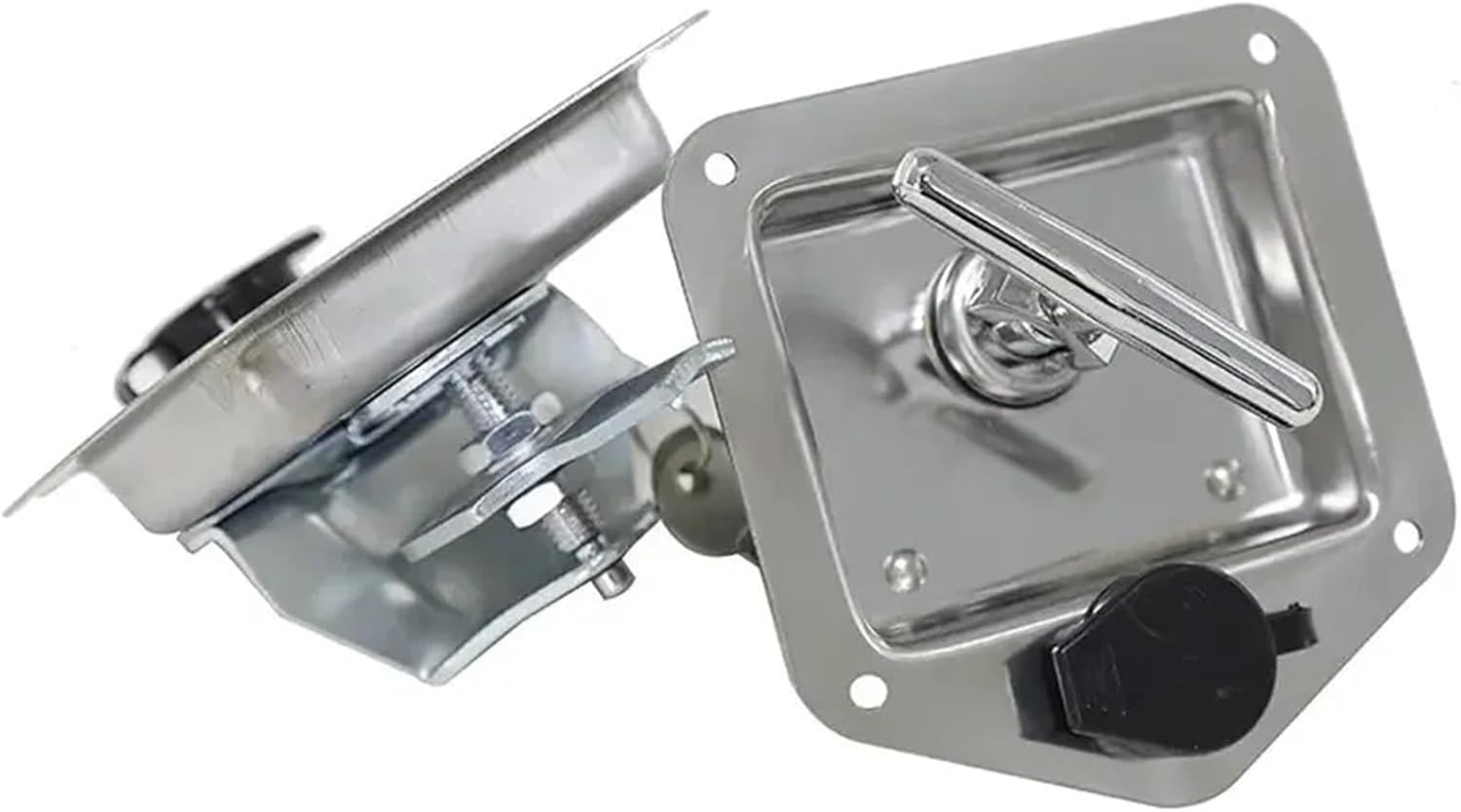 XK126 Stainless Steel Highly Polished Trailer Folding T Compression Handle Paddle Panel Latch RV Truck Toolbox Lock 1Pcs