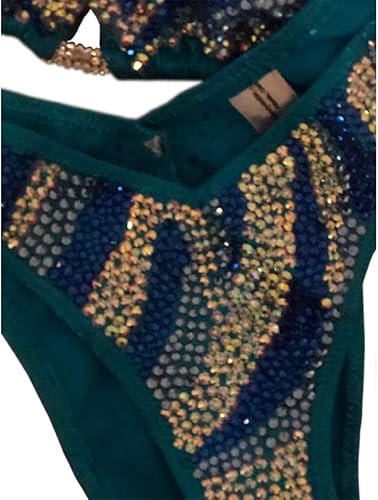 Miniatura 3 de Figura Physique traje de competición azul turquesa figura bikini traje de posar NPC Physique Competition Bikini probado ganador figura traje