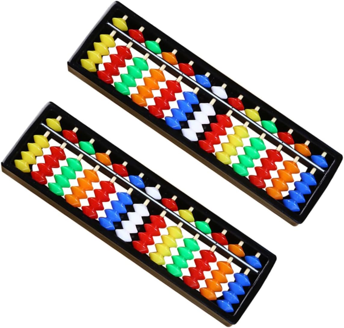 2pcs Colorful Abacus Educational Cognitive for Students Smooth Surface Math Tool for Mental Arithmetic Development