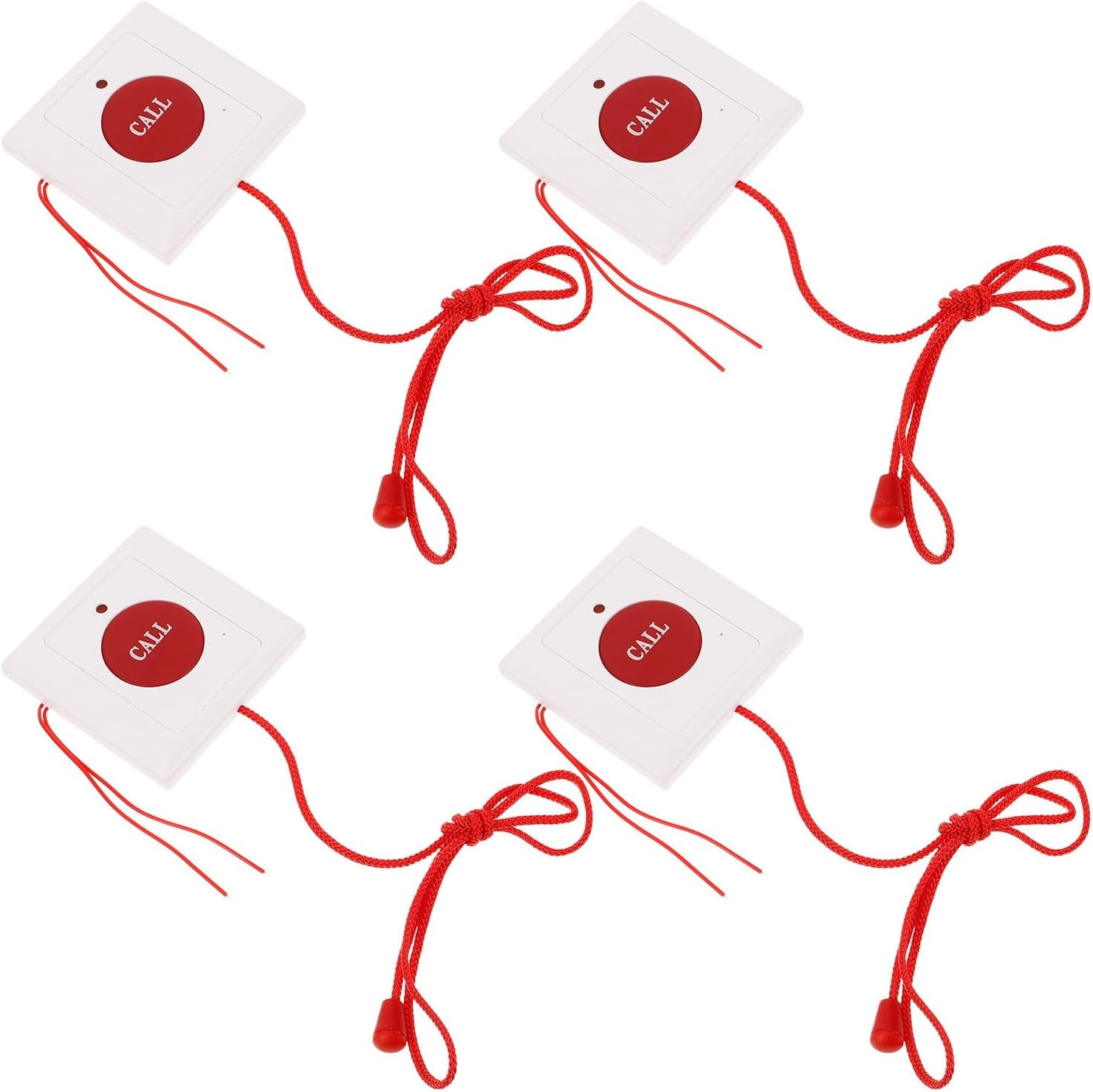GANAZONO 4pcs Emergency Alert Button for Seniors with Pull Cord, Wall-Mounted Patient Alert Alarm, Care Bell for Elderly Bedridden Care and Emergency Assistance