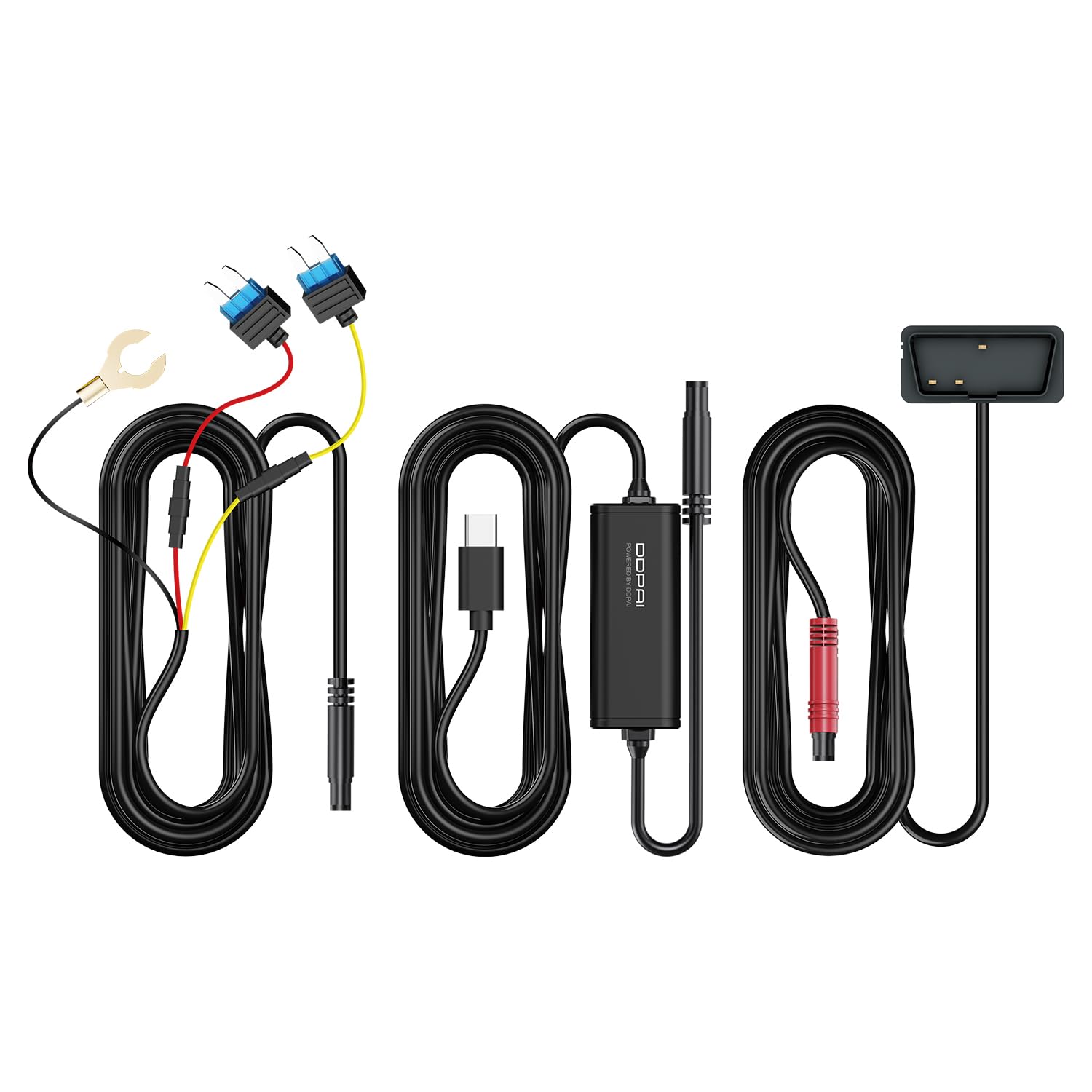 DDPAI OBD Hardwire Kit do kamer samochodowych, kabel 3m, 12V/2A→5V/3A, kompatybilny z Z50 Pro/N5 Dual/Z60/Z60 Pro/Z90 Pro/Z90 Master, 24-godzinne monitorowanie parkowania