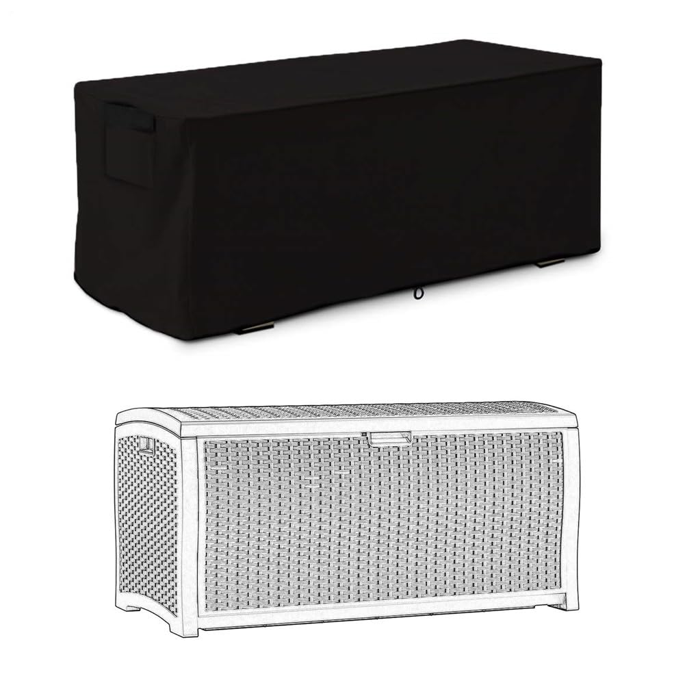 Housse De Coffre De Terrasse, Housse De Rangement pour Banc De Jardin, Housses De Protection pour Meubles De Jardin, Housses Coffre De Rangement Exterieur Imperméable, Protection Anti-UV