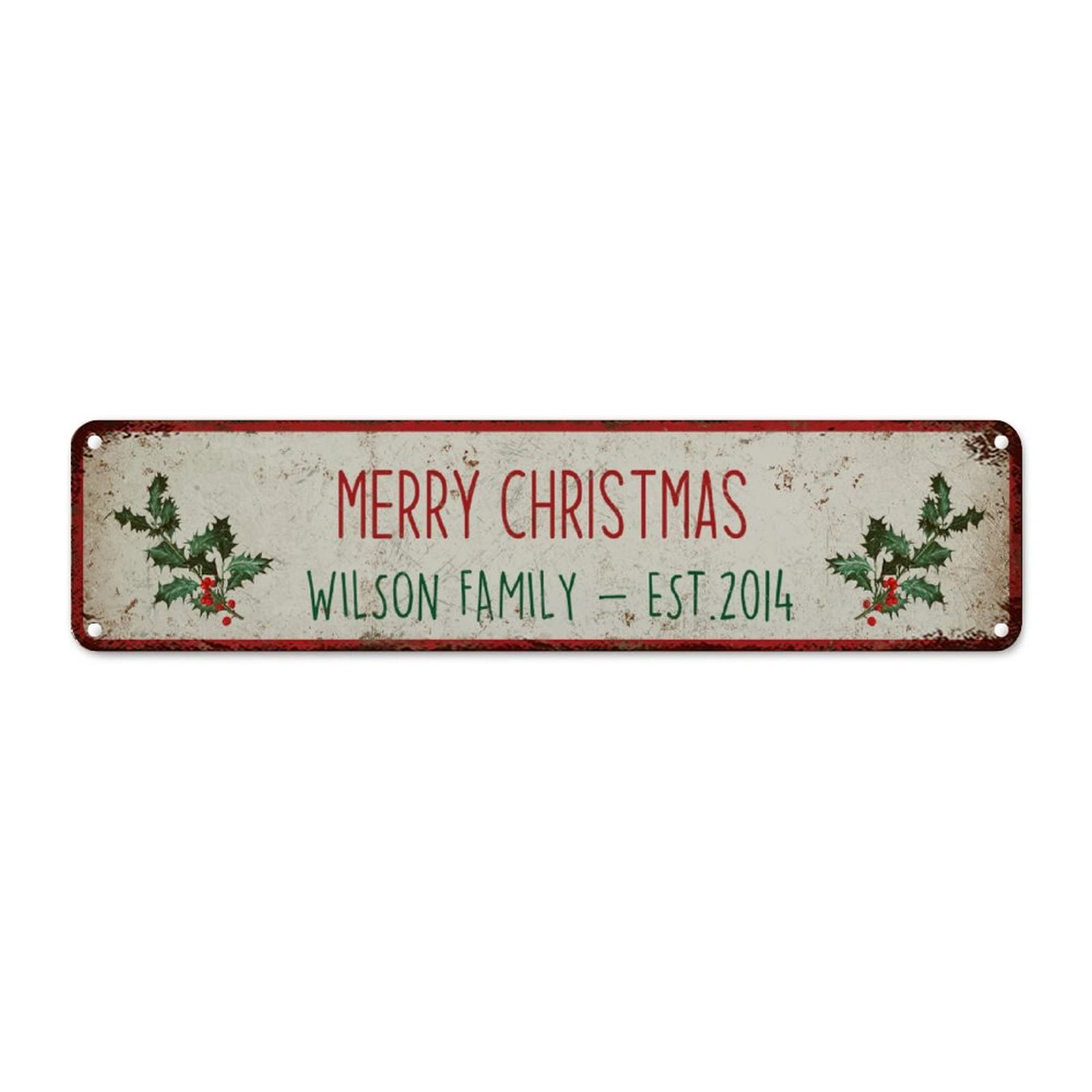 Plaque métal Merry Christmas créez une ambiance rétro dans votre salon