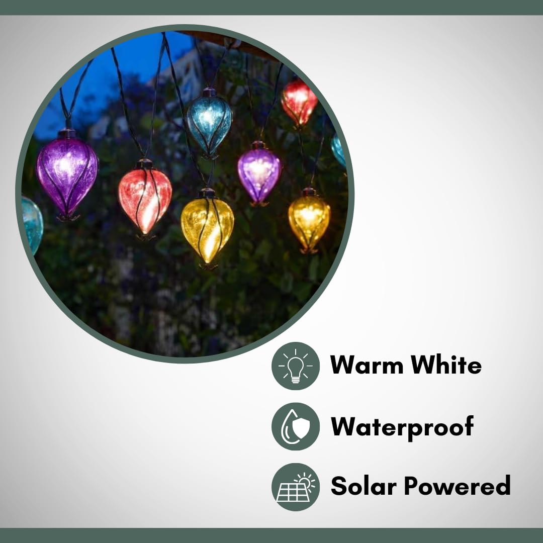 Garden Mile Rainbow Balloon Solar String Lights Outdoor Garden Lights Solar Powered Waterproof - Image 3