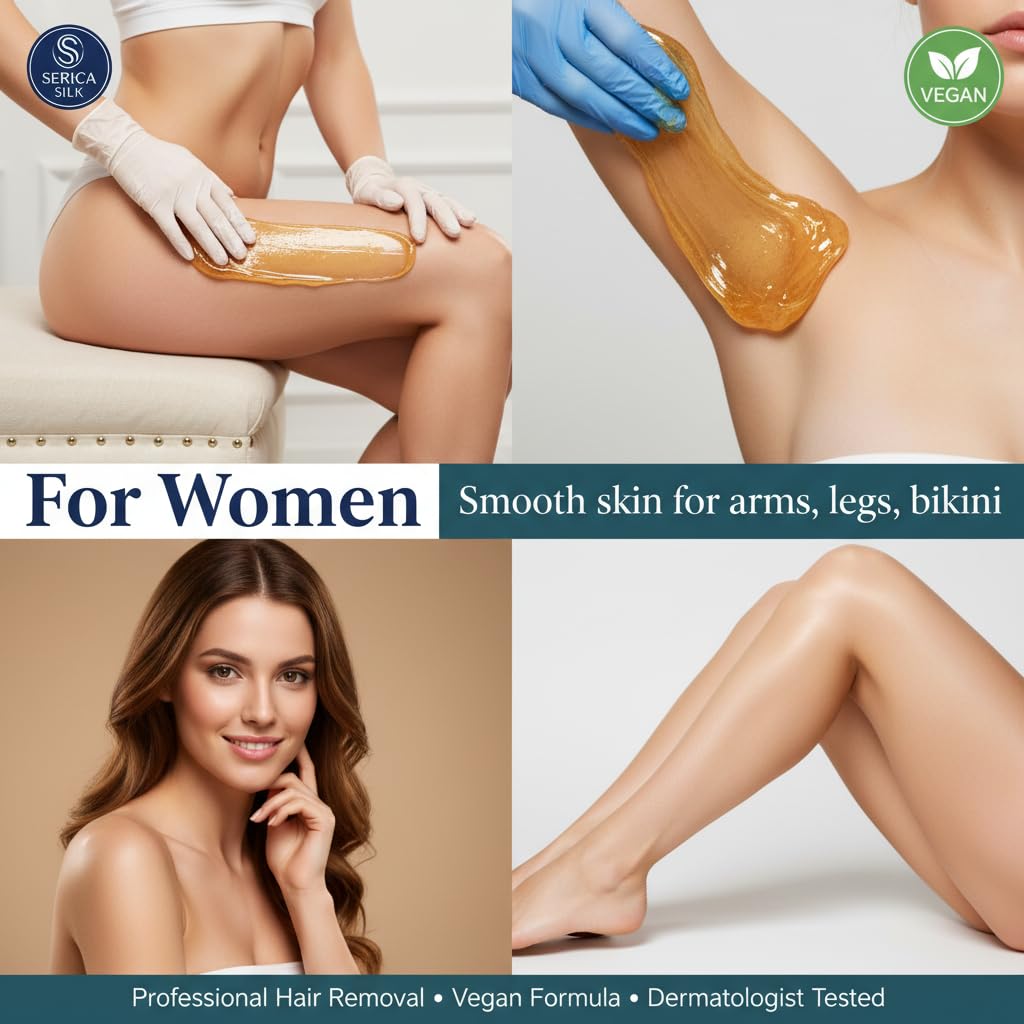Sugaring Pasta Depilazione Cera 500 g – Densità media, cera di zucchero per corpo, brasiliano/bikini e gambe, per principianti e professionisti, salone e casa, senza riscaldamento, vegano e