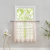 Vista 111 de YJ YANJUN Cortinas traslúcidas negras de 54 pulgadas de largo, panel de cortina de encaje gótico victoriano para cocina, cortinas cortas