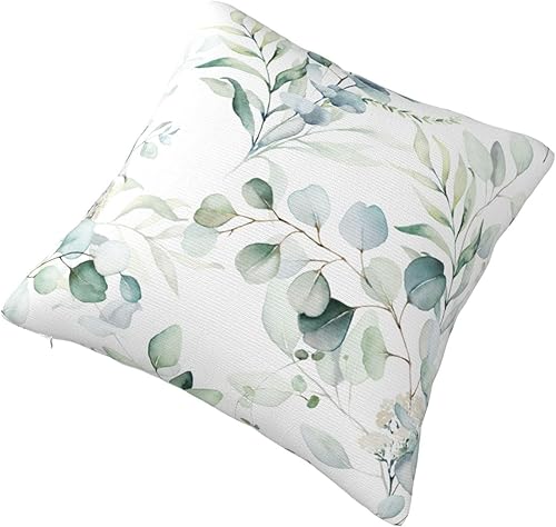 Miniatura 3 de Funda de almohada de hojas verdes salvia acuarela de 18 x 18 pulgadas para sofá, cama, decoración del hogar