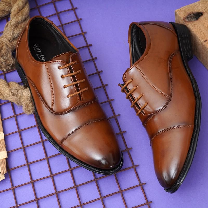 Image of HEALTH FIT Men's Super Soft Ortho Comfortable with Soft Sole Ultra-Lightweight for Gents Luxury Formal Shoes 1263