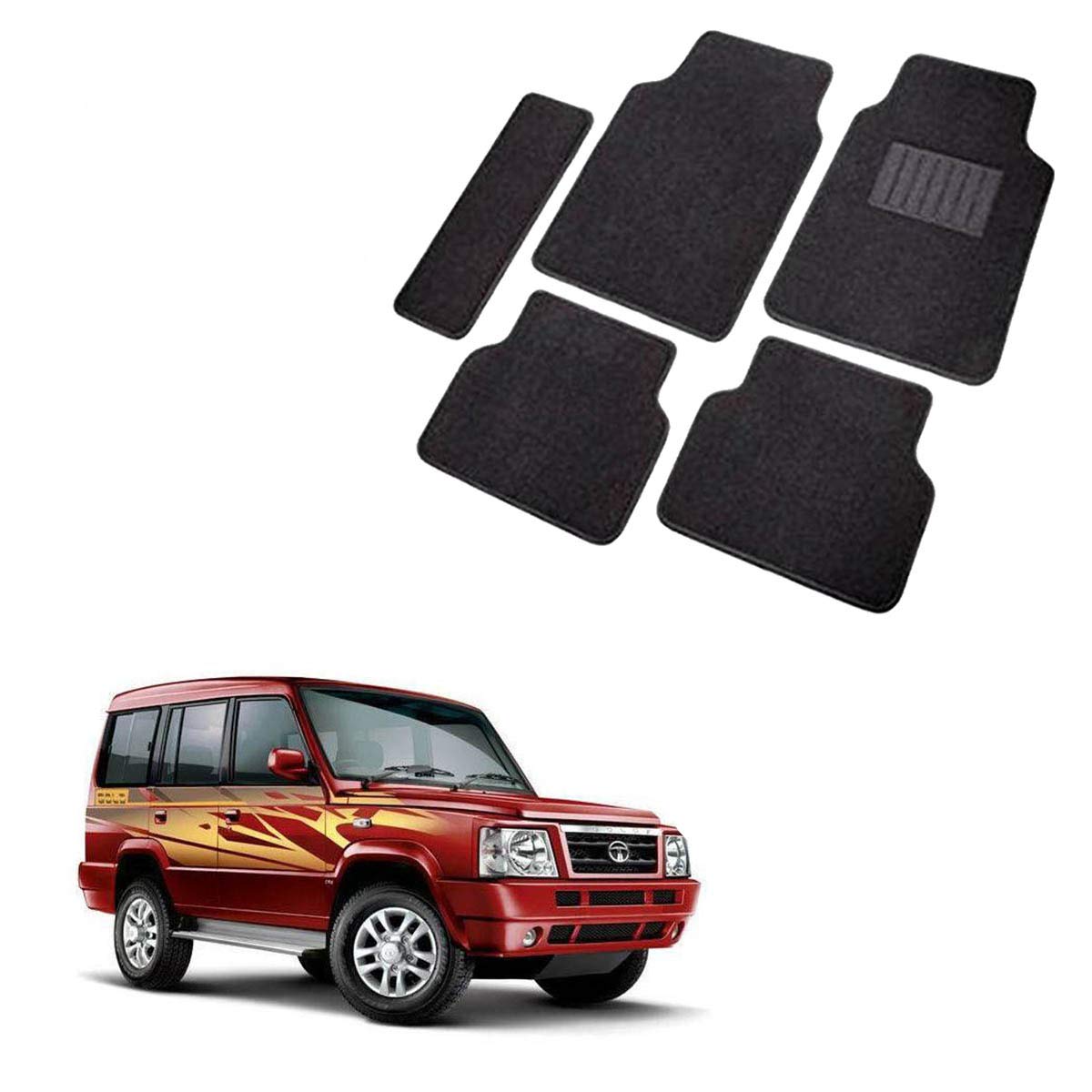 Kandid Simple Black Fabric Standard Car Floor Mats_976